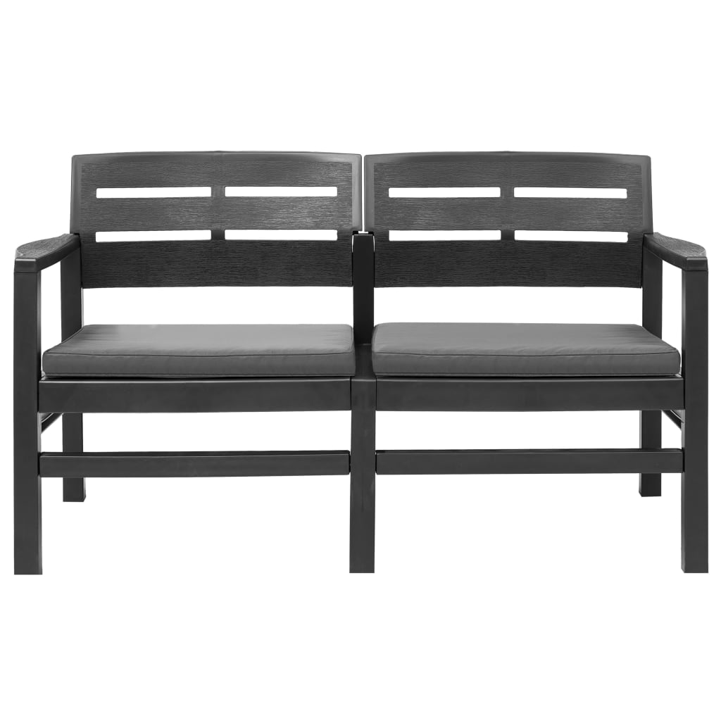 2-Seater Patio Bench With Cushions 52.4&quot; Plastic