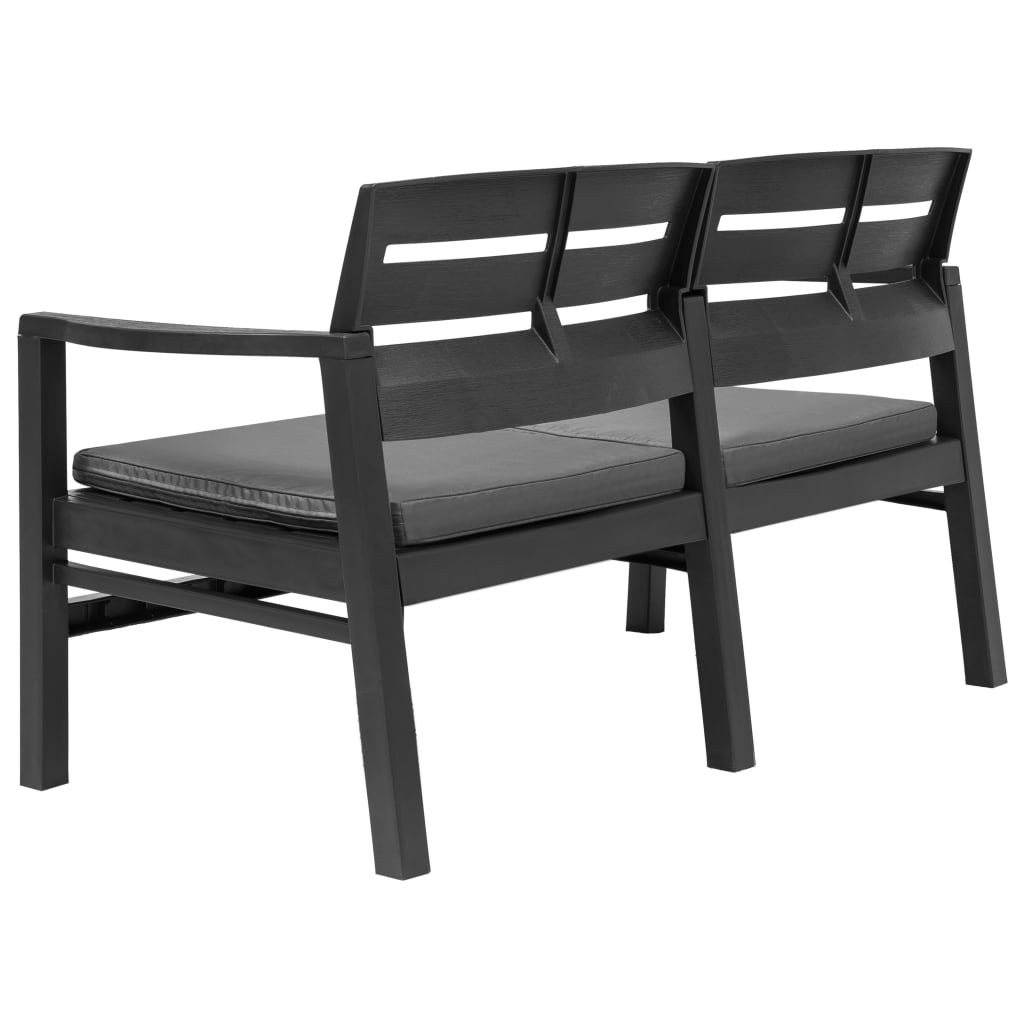 2-Seater Patio Bench With Cushions 52.4&quot; Plastic