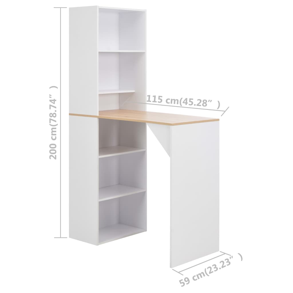 Bar Table With Cabinet White 45.3&quot;X23.2&quot;X78.7&quot;