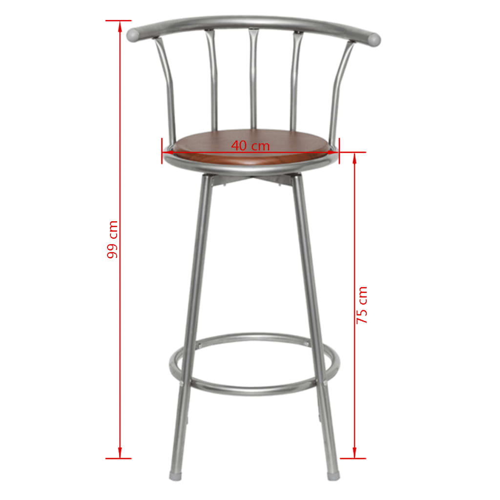 Bar Stools 2 Pcs Steel