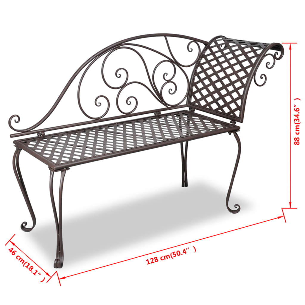 Patio Chaise Lounge 50.4&quot; Steel Antique