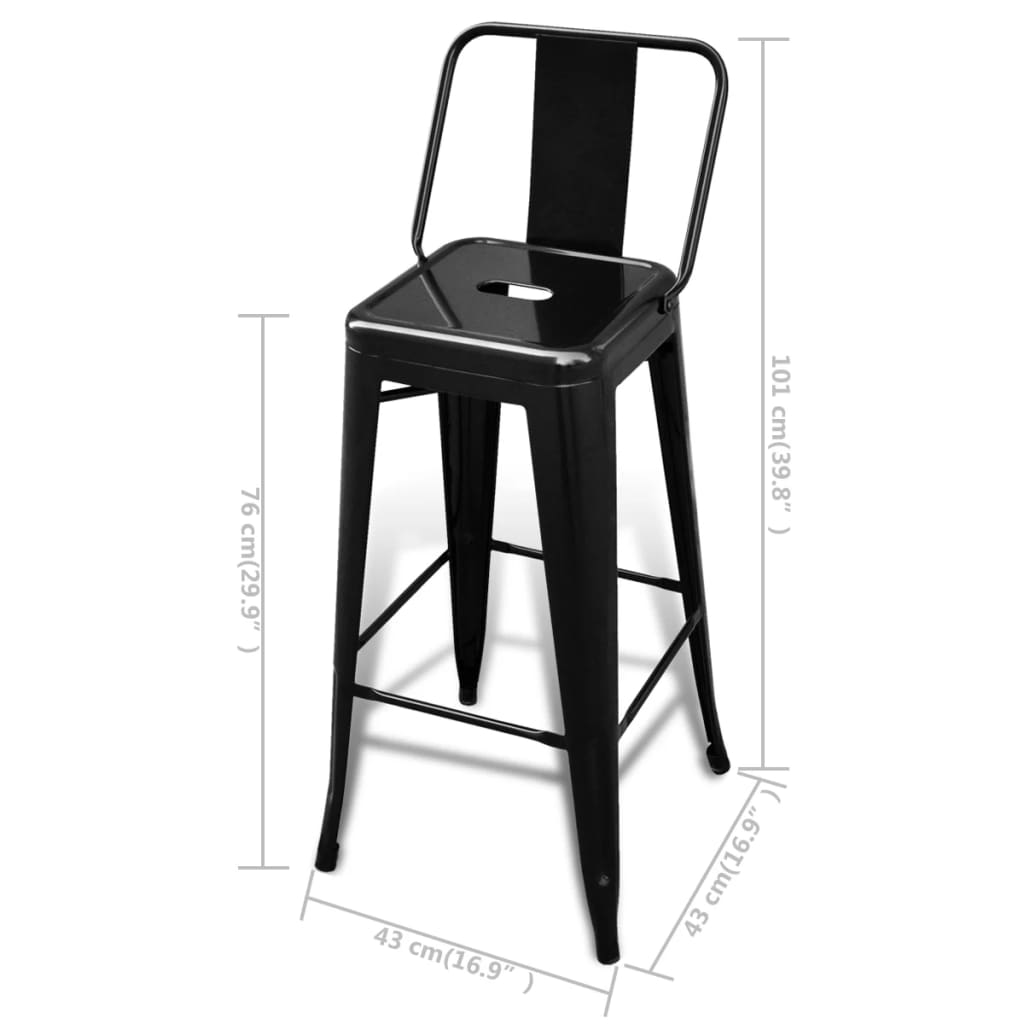 Bar Stools 2 Pcs Steel