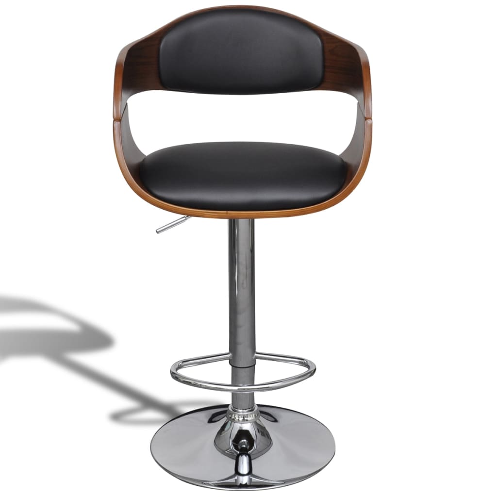 Bar Stool Bent Wood And Faux Leather