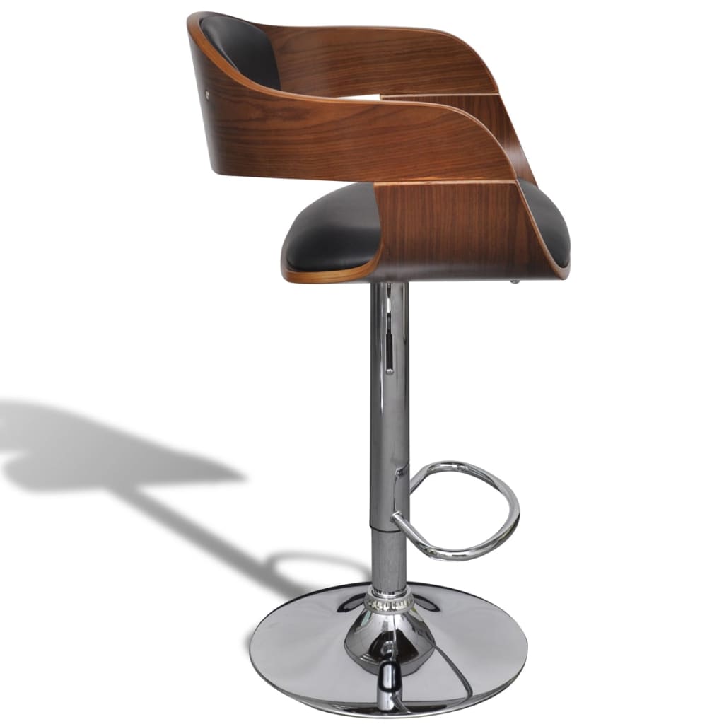 Bar Stool Bent Wood And Faux Leather