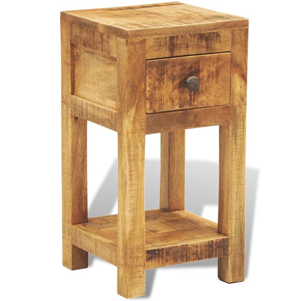 Nightstand With 1 Drawer Solid Mango Wood