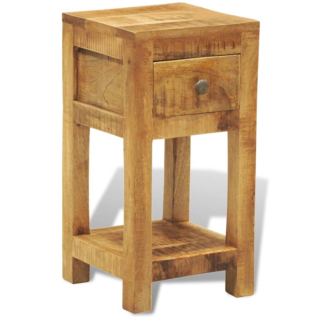 Nightstand With 1 Drawer Solid Mango Wood