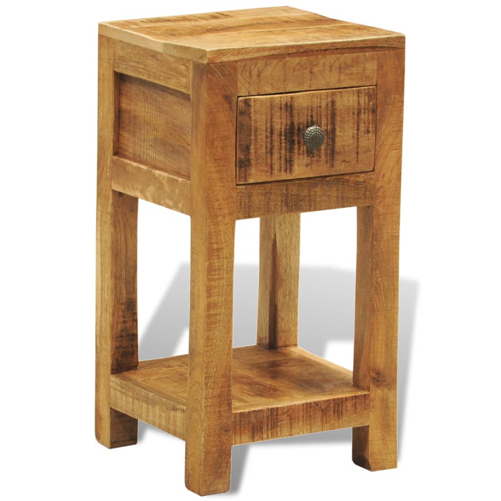 Nightstand With 1 Drawer Solid Mango Wood