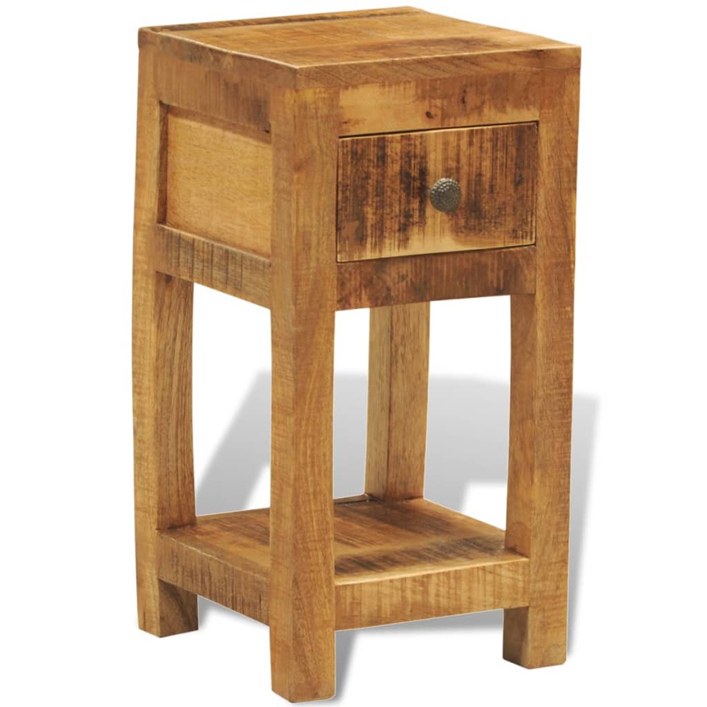 Nightstand With 1 Drawer Solid Mango Wood