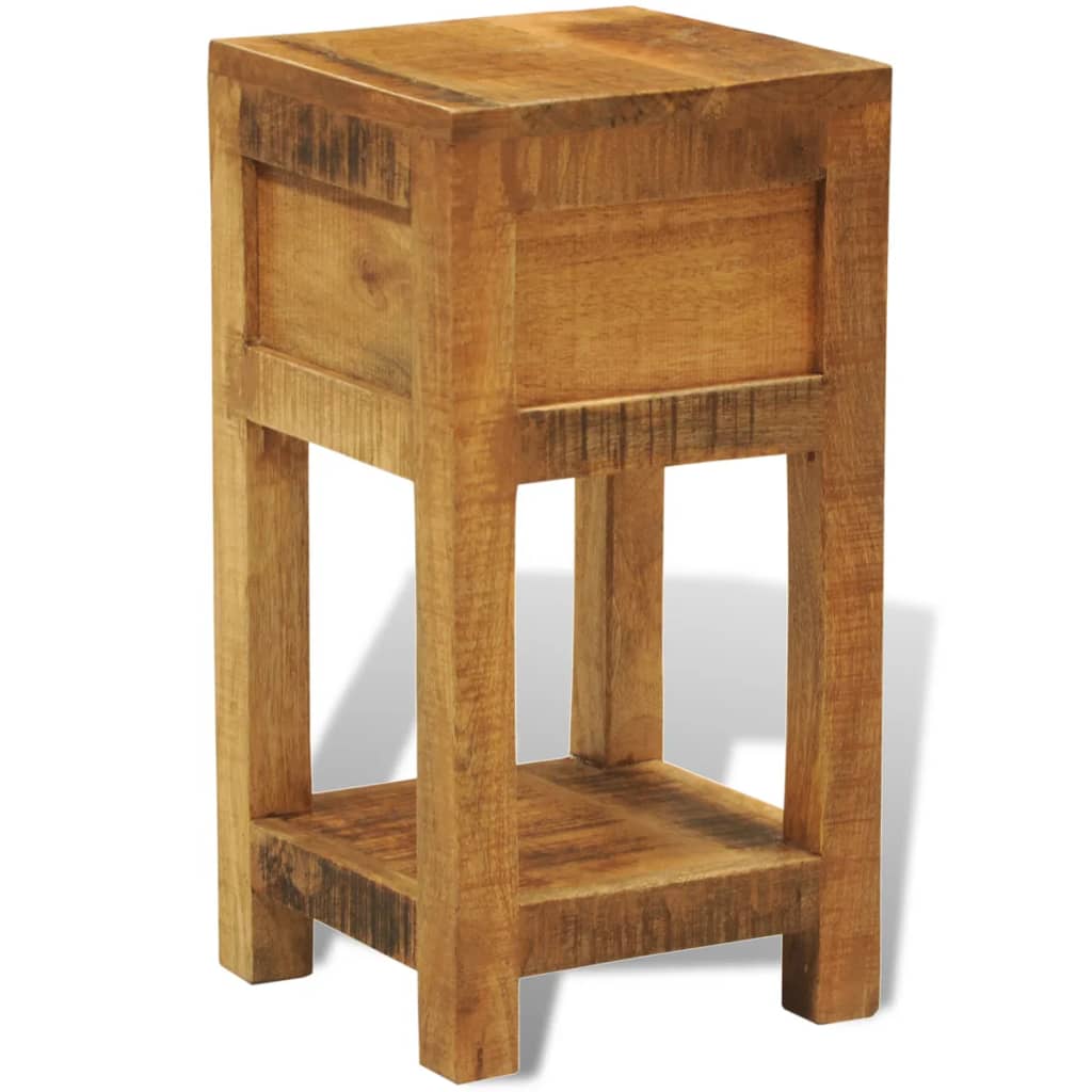 Nightstand With 1 Drawer Solid Mango Wood