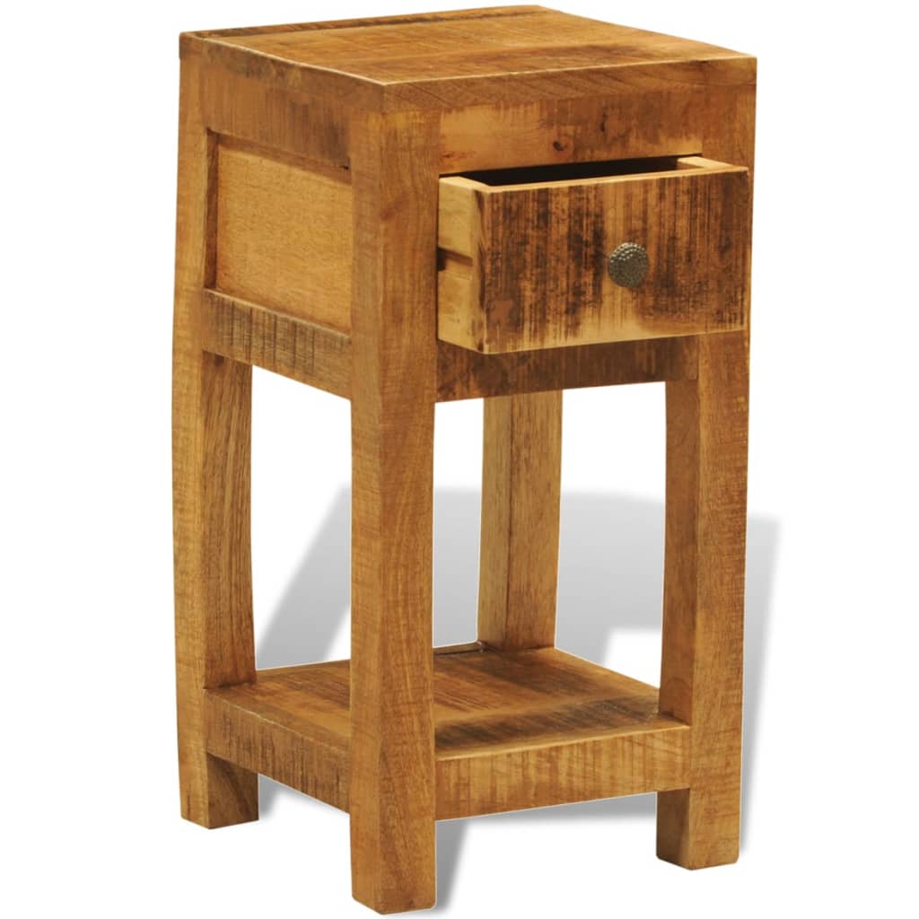 Nightstand With 1 Drawer Solid Mango Wood