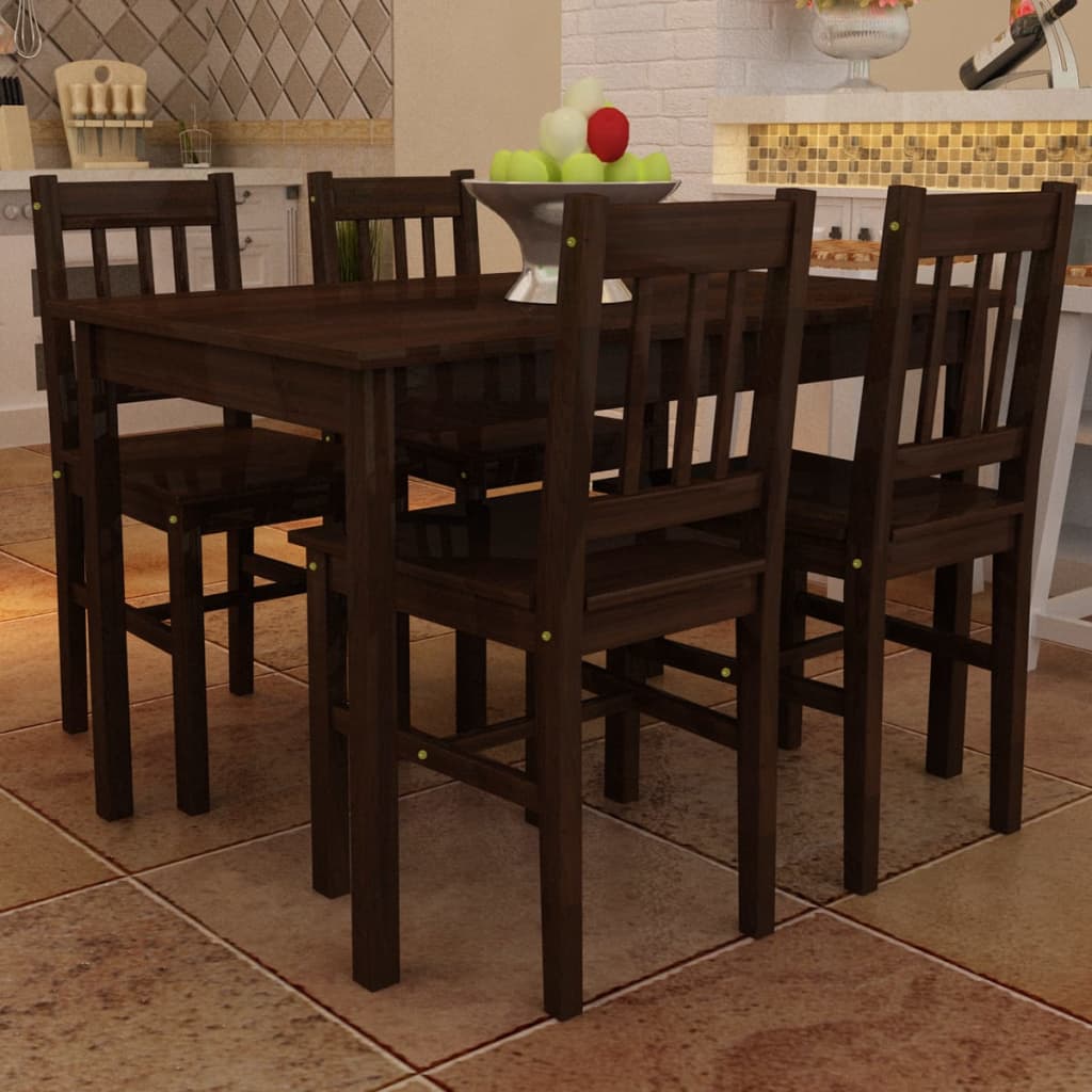 Wooden Dining Table With 4 Chairs Natural