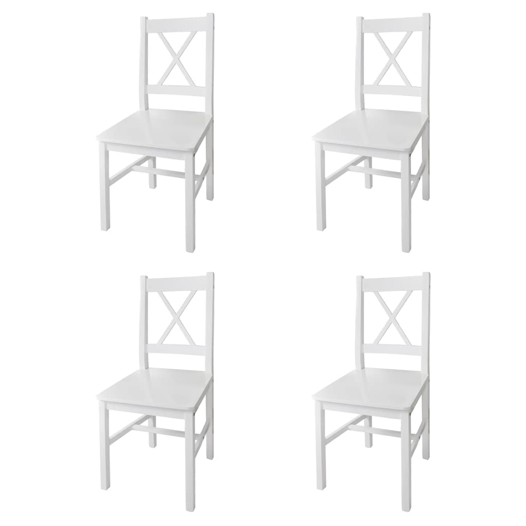 Dining Chairs 2 Pcs White Pinewood