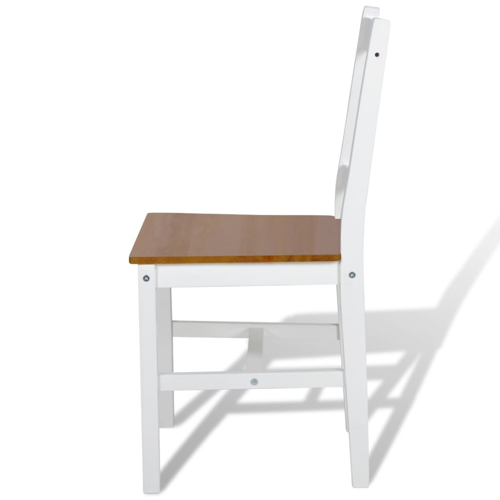 Dining Chairs 2 Pcs White Pinewood