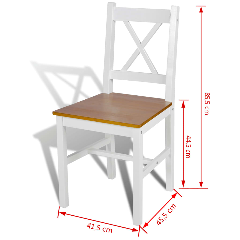 Dining Chairs 2 Pcs White Pinewood