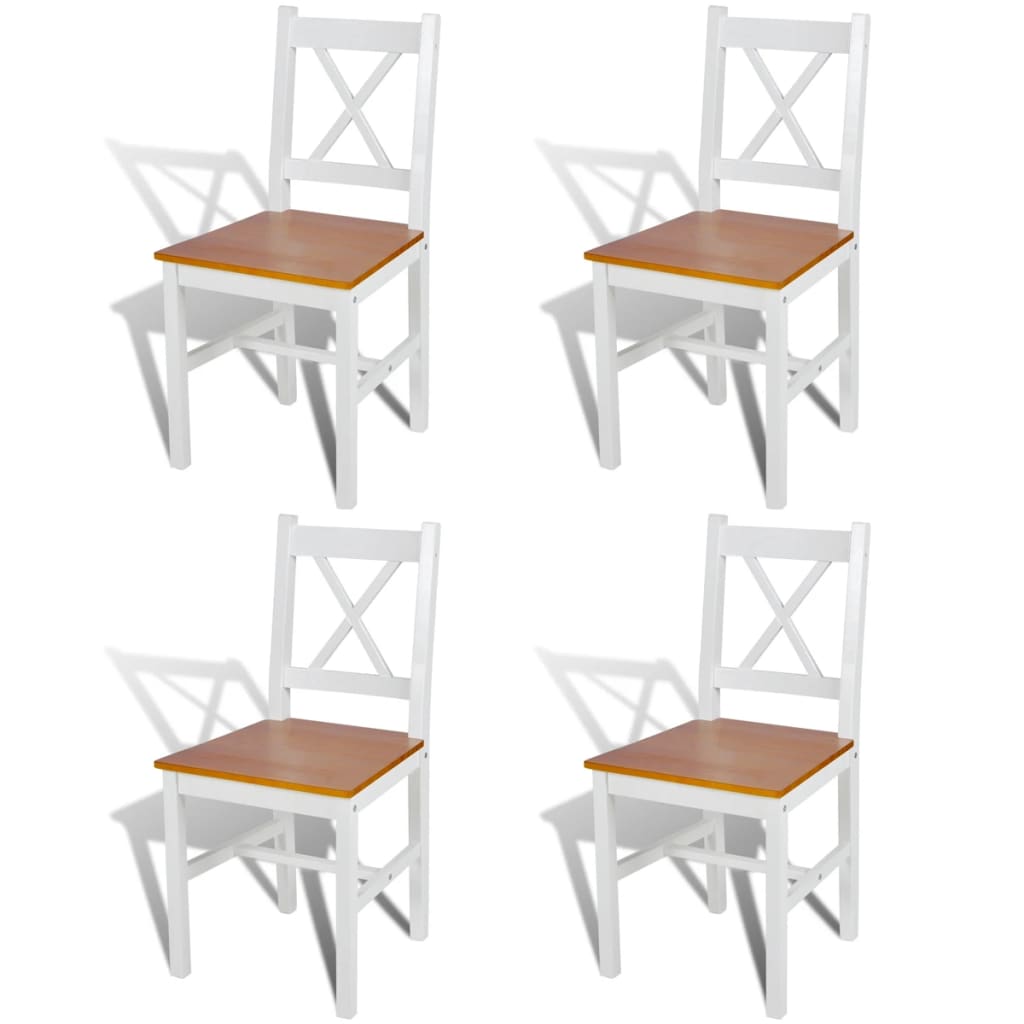 Dining Chairs 2 Pcs White Pinewood