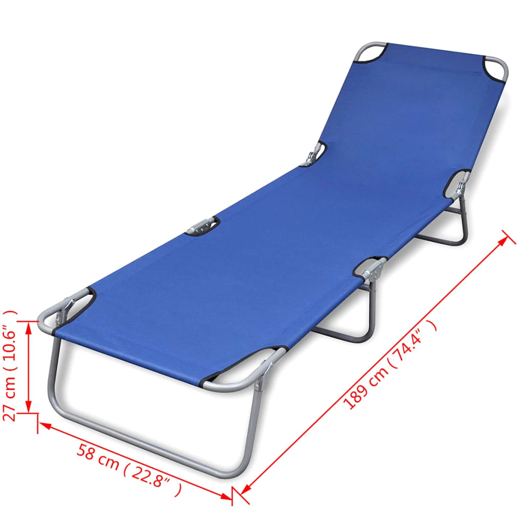 Folding Sun Lounger Powder-Coated Steel