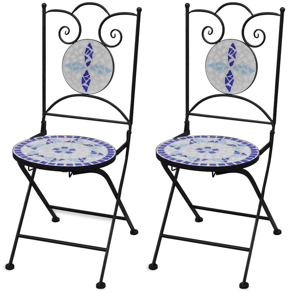 Bistro Chairs Foldable 2 Pcs Ceramic