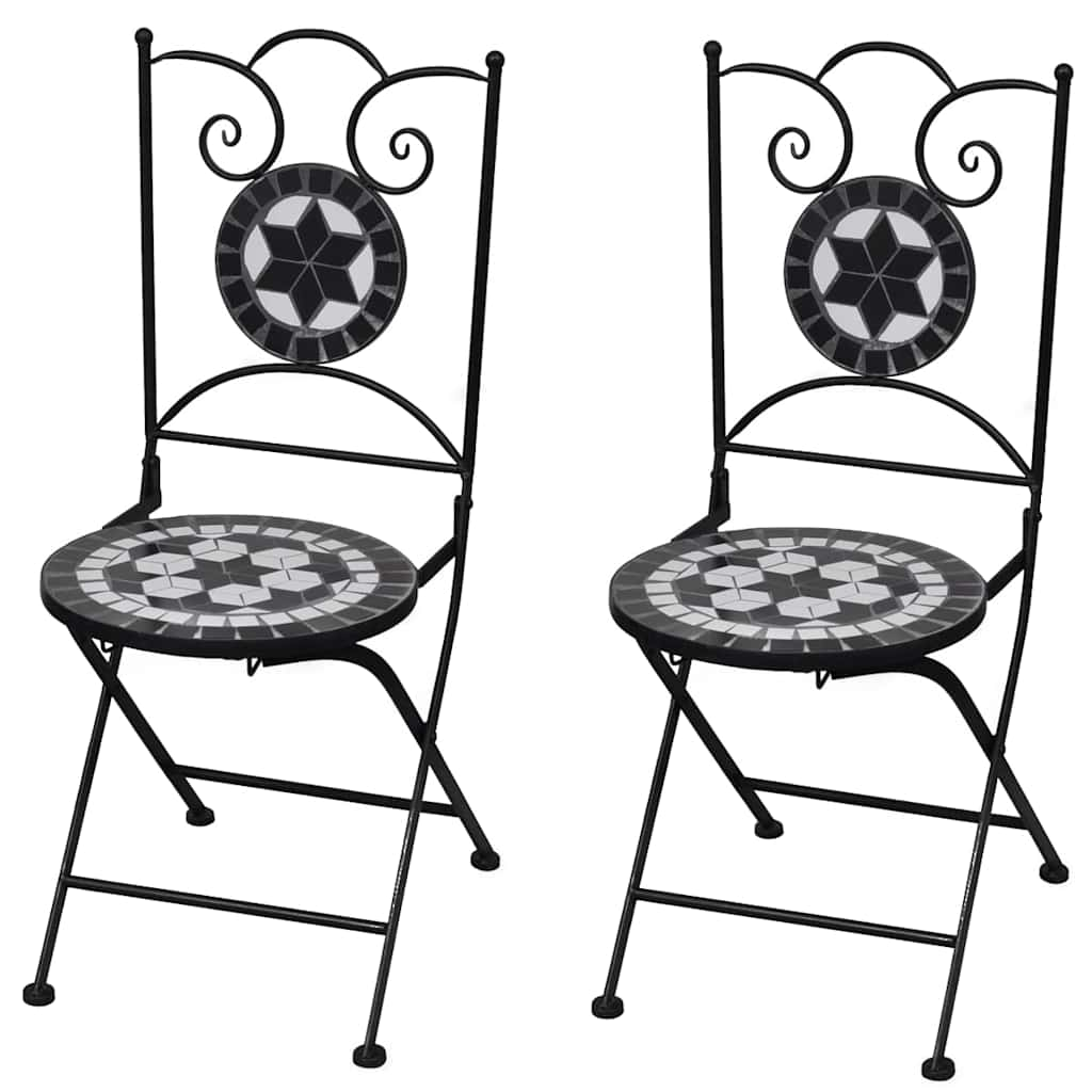 Bistro Chairs Foldable 2 Pcs Ceramic