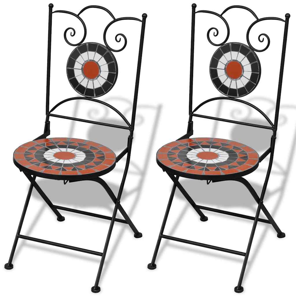 Bistro Chairs Foldable 2 Pcs Ceramic