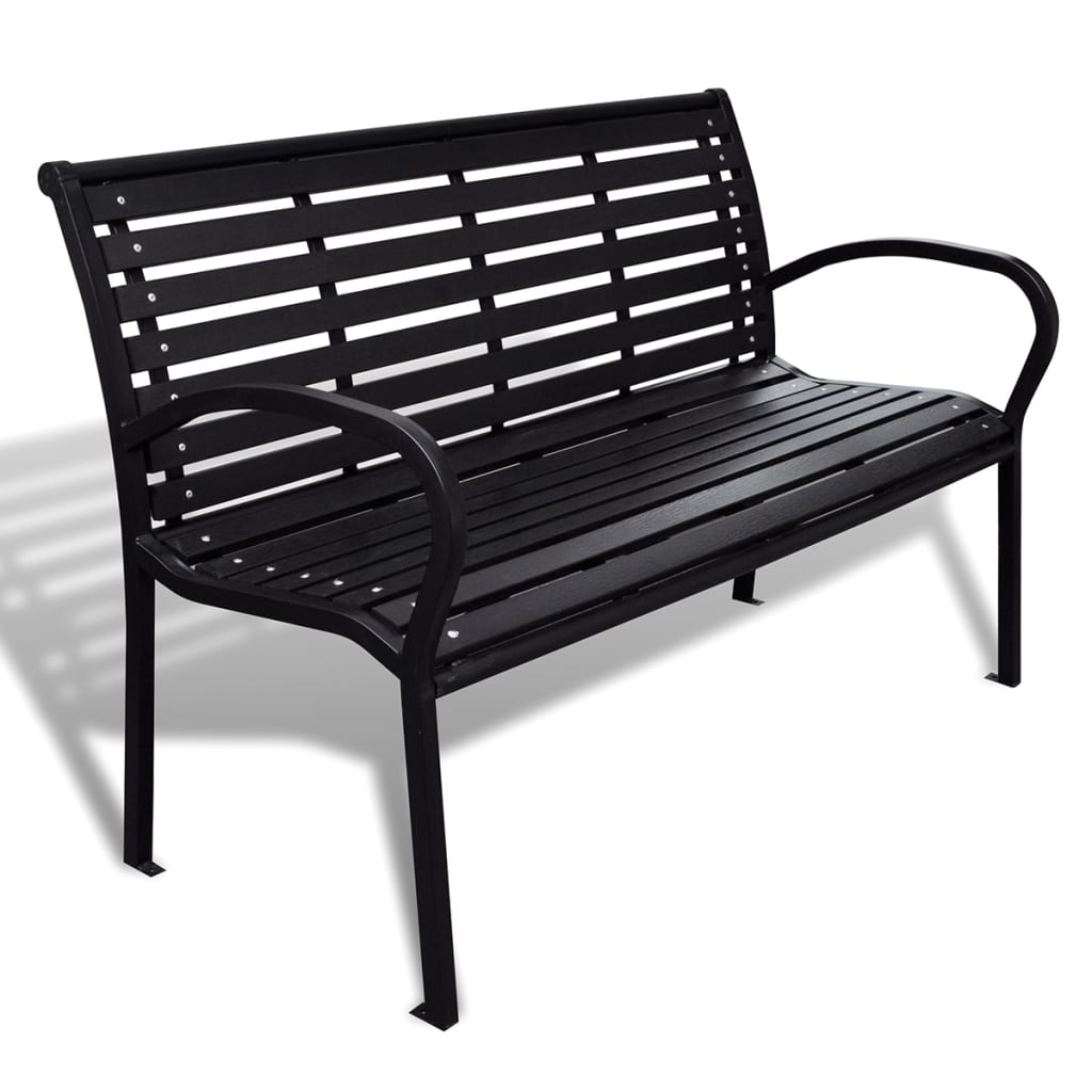 Patio Bench Steel And Wpc Black And