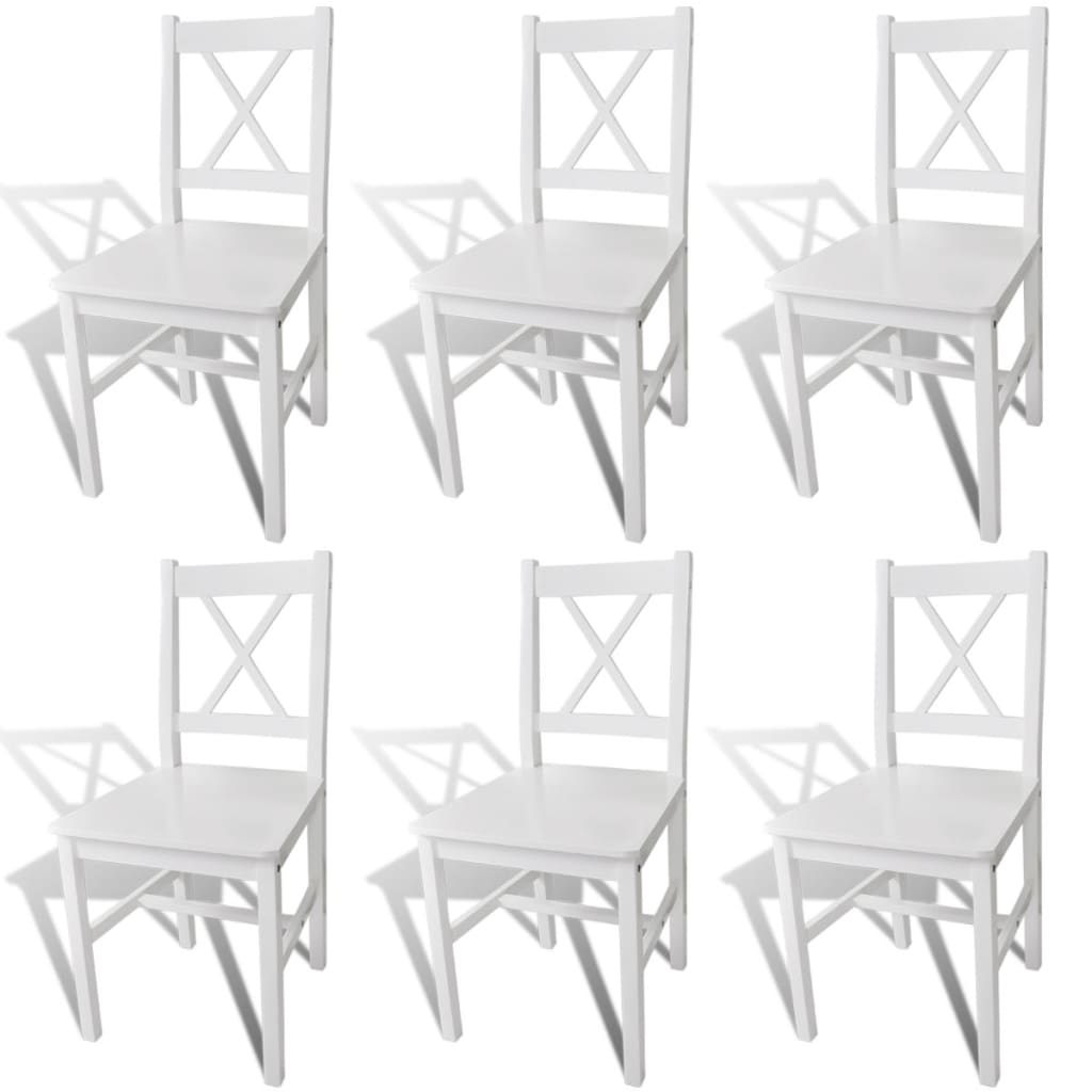 Dining Chairs 2 Pcs White Pinewood