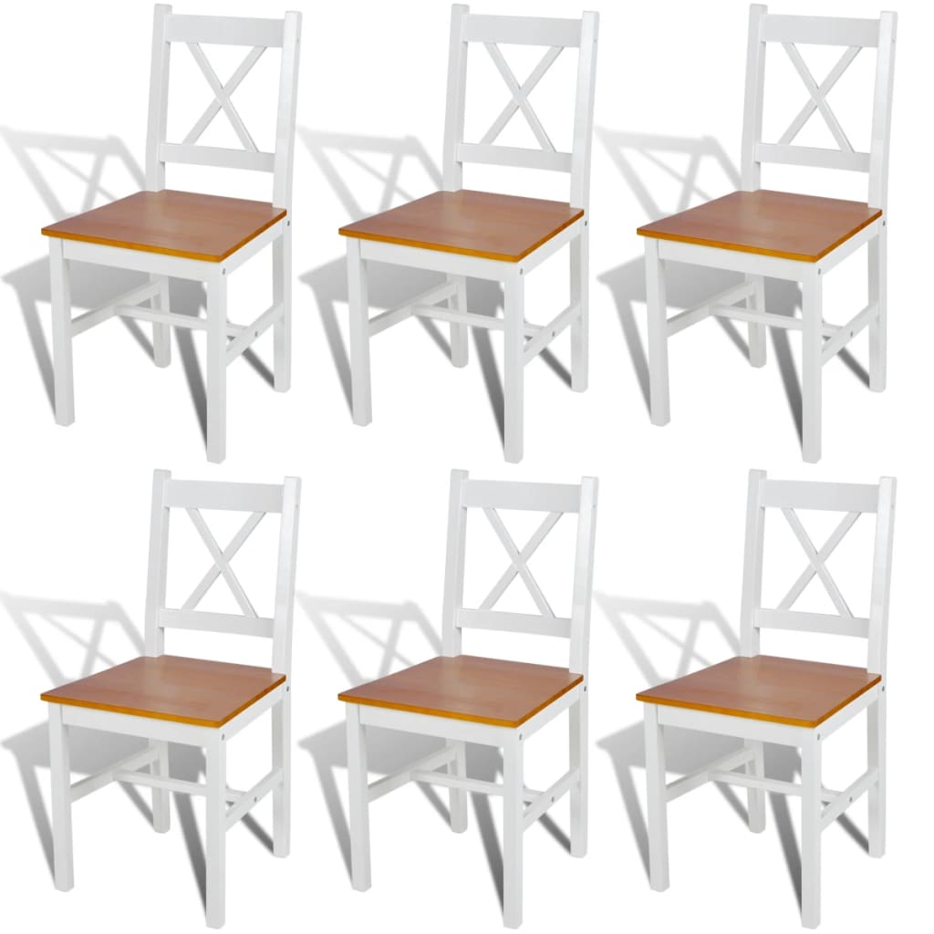 Dining Chairs 2 Pcs White Pinewood