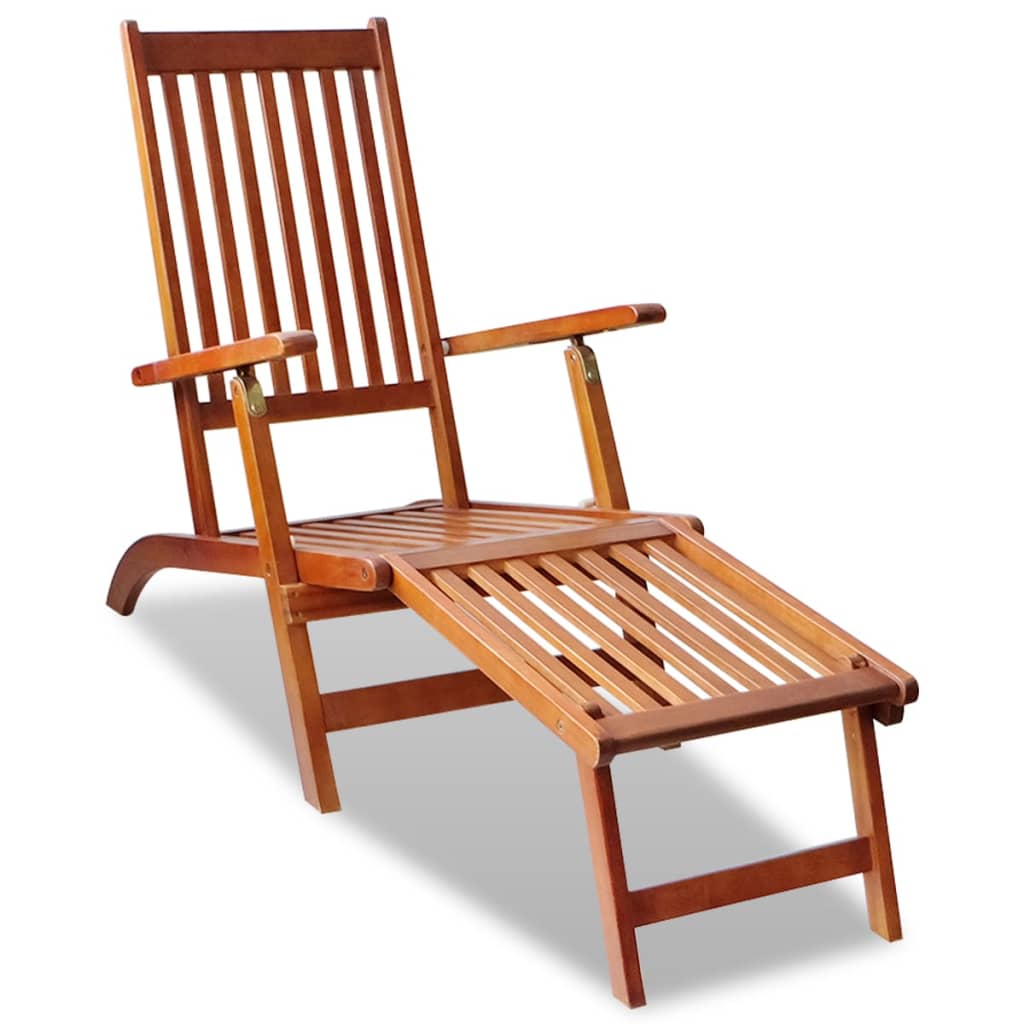 Patio Deck Chairs With Footrests 2 Pcs Solid Wood Acacia