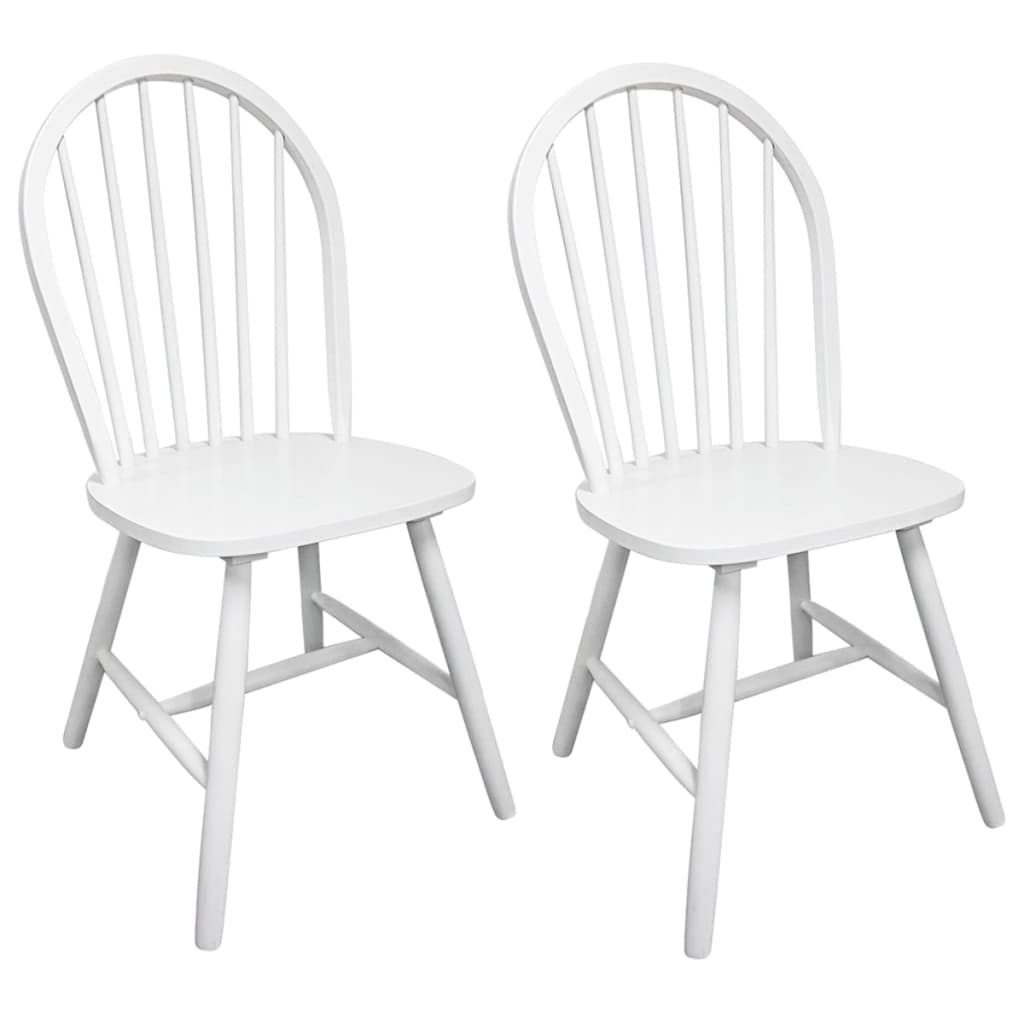 Dining Chairs 2 Pcs Solid Rubber Wood