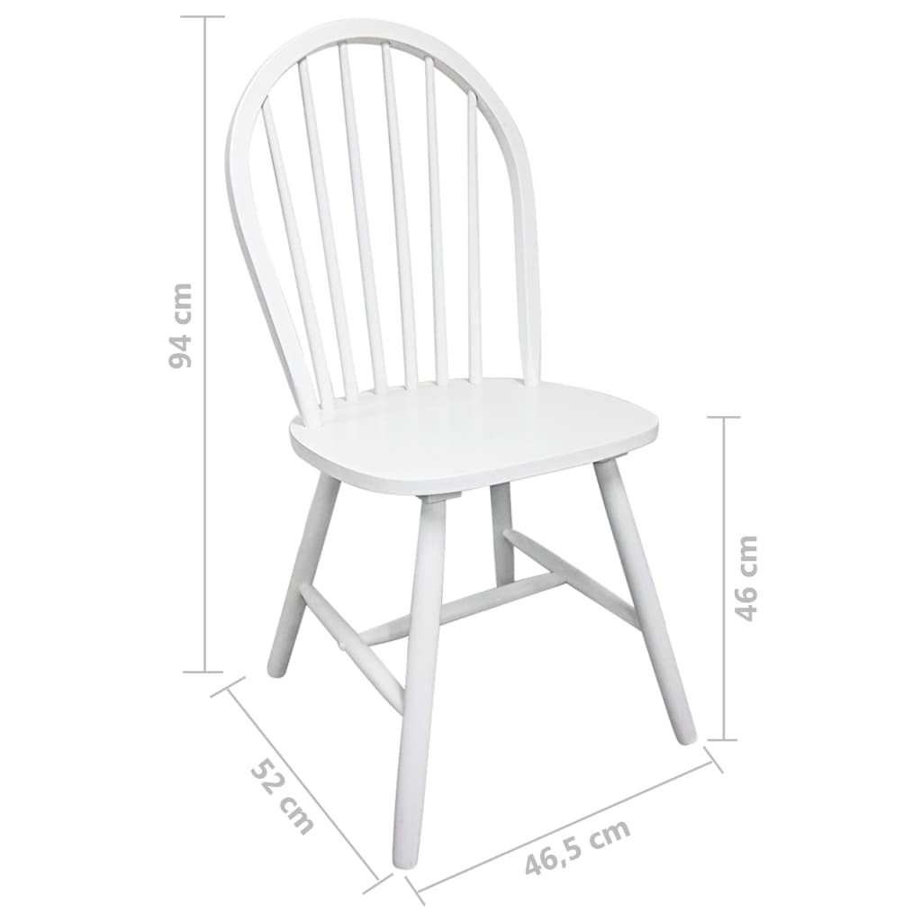 Dining Chairs 2 Pcs Solid Rubber Wood