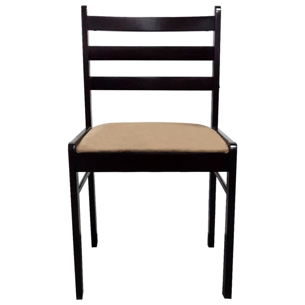 Dining Chairs 4 Pcs Solid Rubber Wood And Velvet