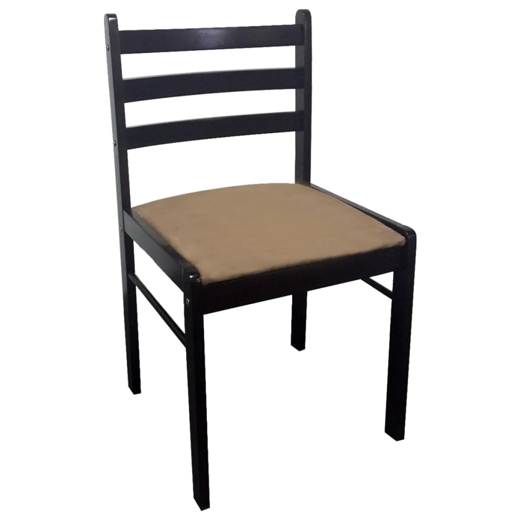 Dining Chairs 4 Pcs Solid Rubber Wood And Velvet