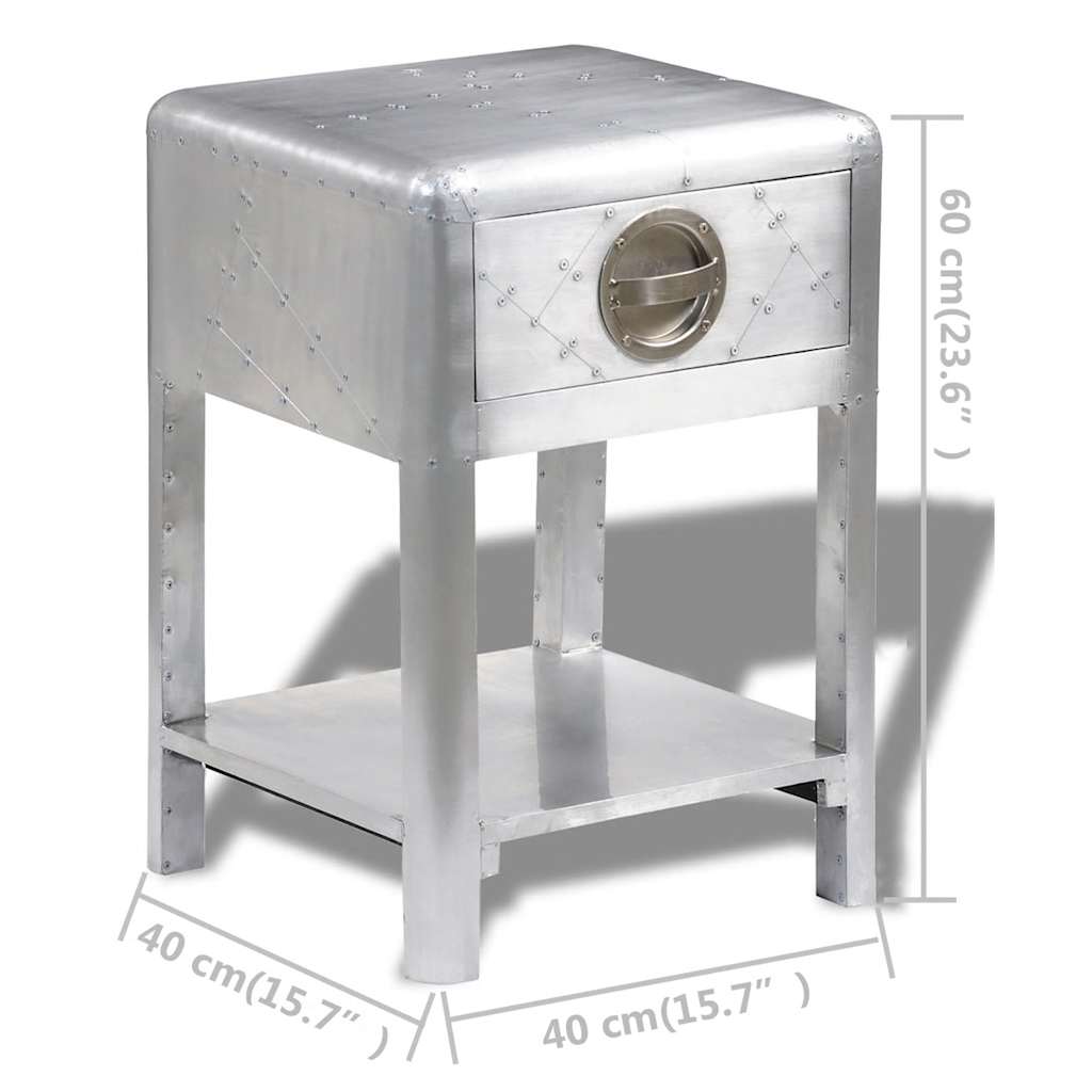 Aviator End Table With 1 Drawer Vintage Aircraft Airman Style