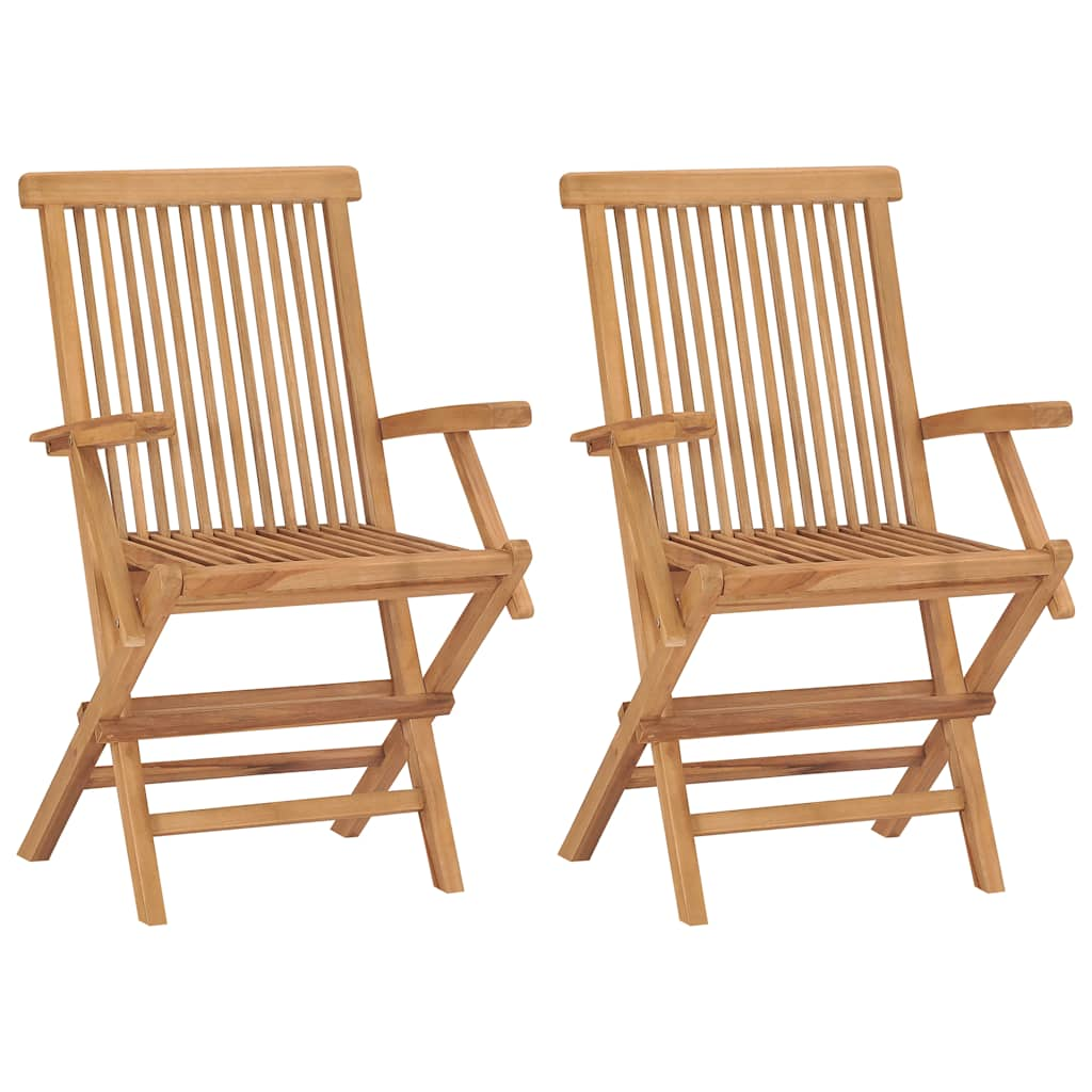 Folding Patio Chairs Set Of 2 For Garden & Outdoor Teak Wood