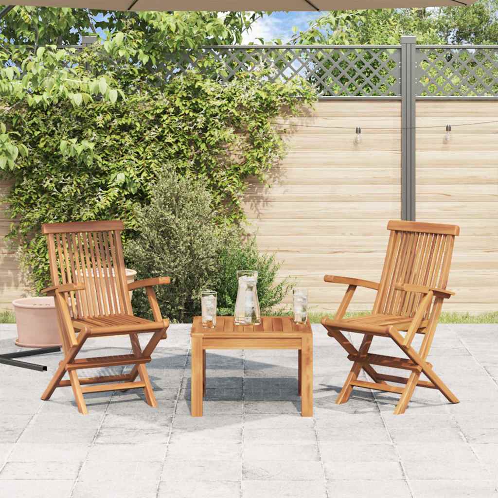 Folding Patio Chairs Set Of 2 For Garden & Outdoor Teak Wood