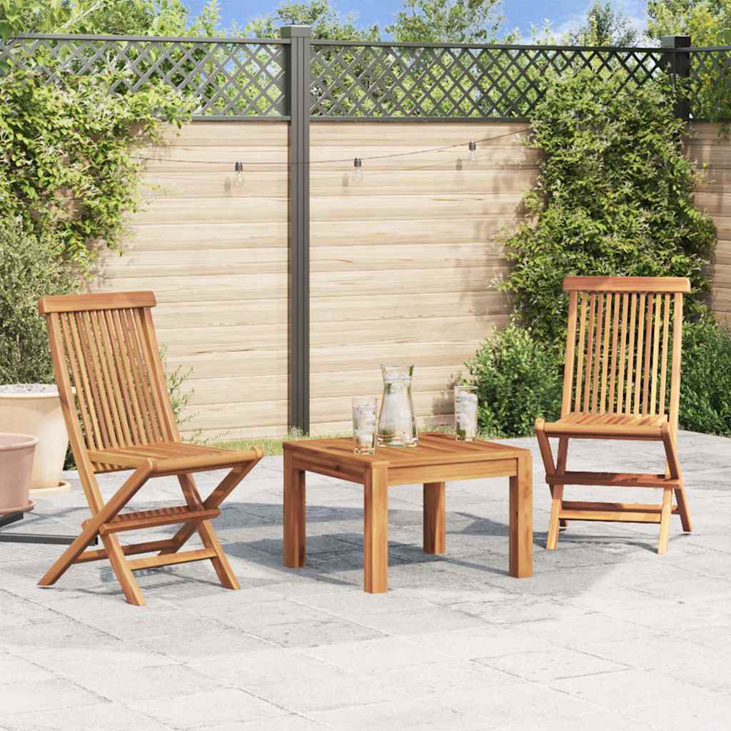 Folding Patio Chairs Set Of 2 With Armrests Teak Wood