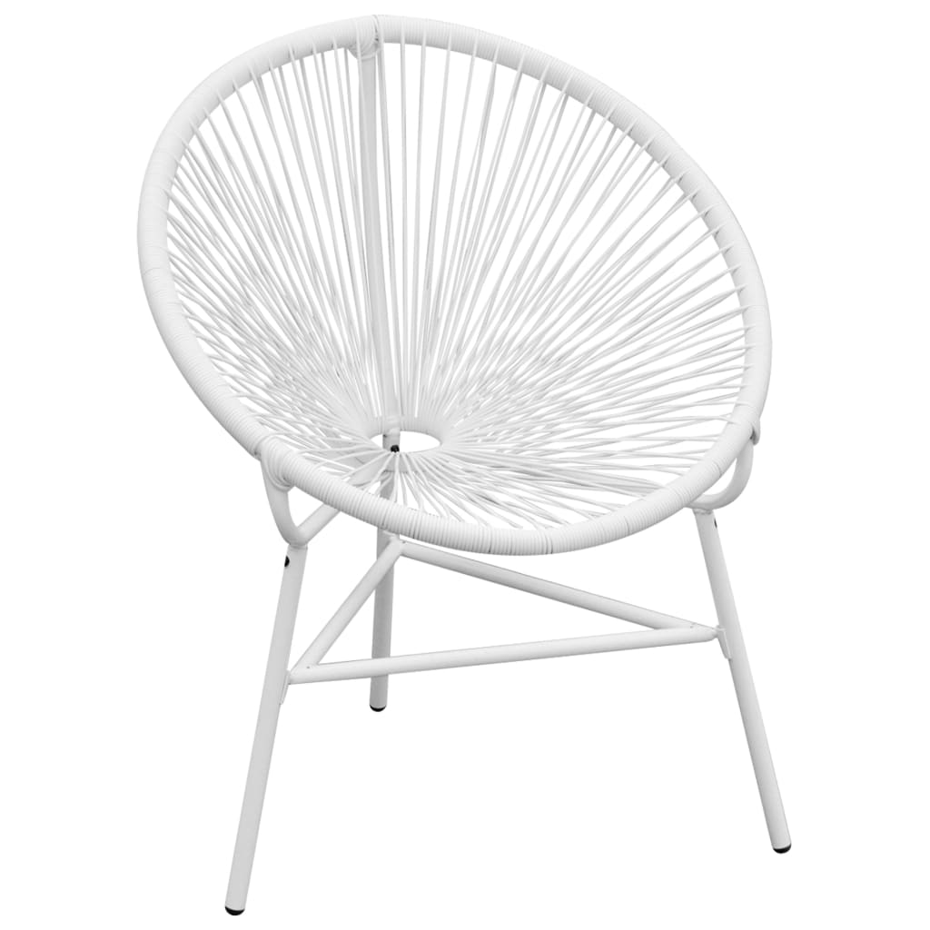 Patio String Moon Chair Poly Rattan White