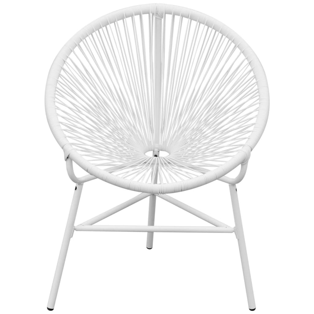 Patio String Moon Chair Poly Rattan White