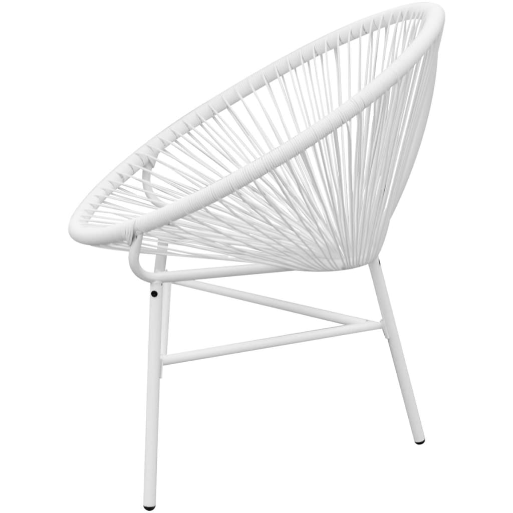 Patio String Moon Chair Poly Rattan White