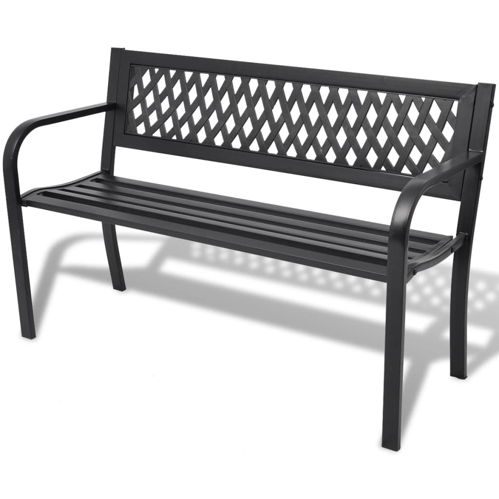 Patio Bench 46.5&quot; Steel Black