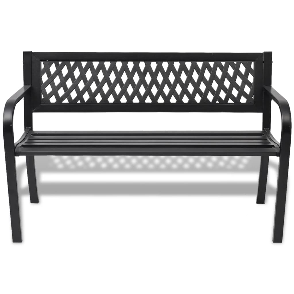 Patio Bench 46.5&quot; Steel Black