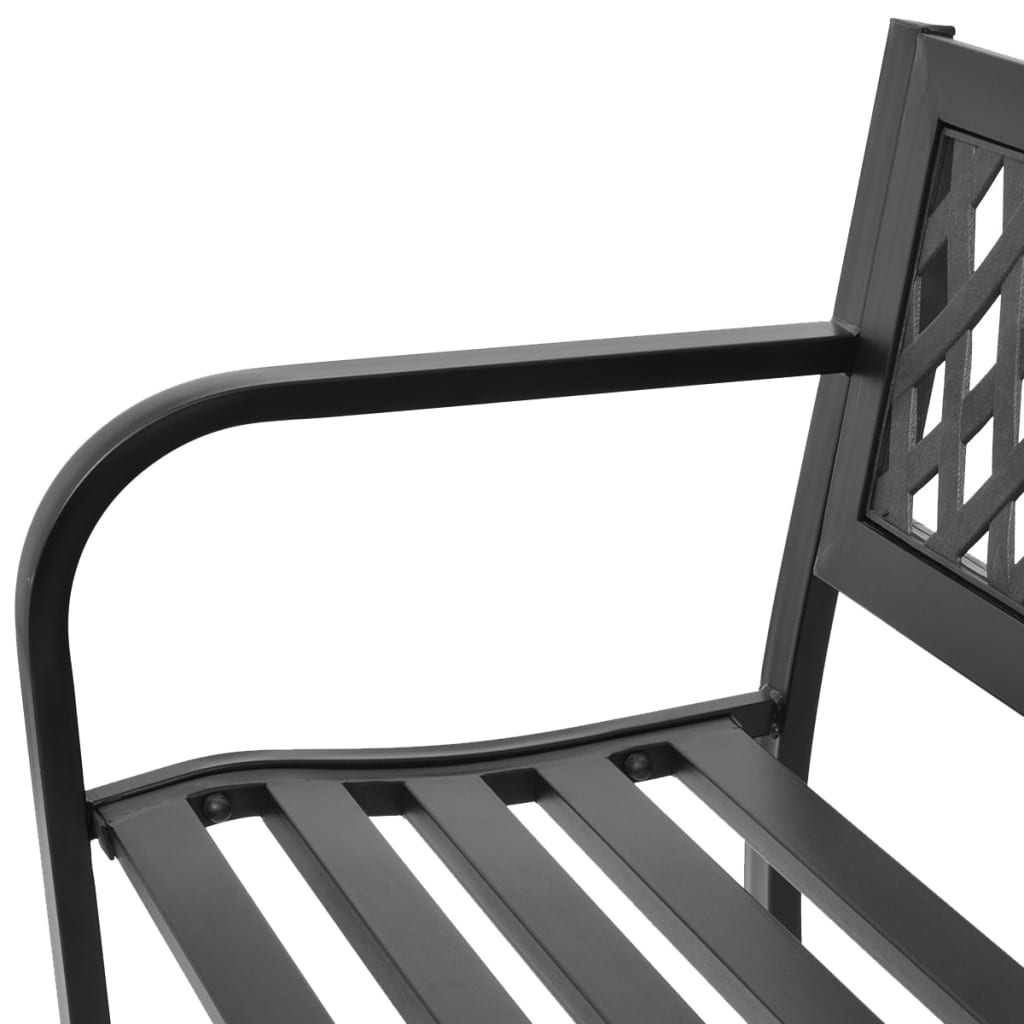 Patio Bench 46.5&quot; Steel Black