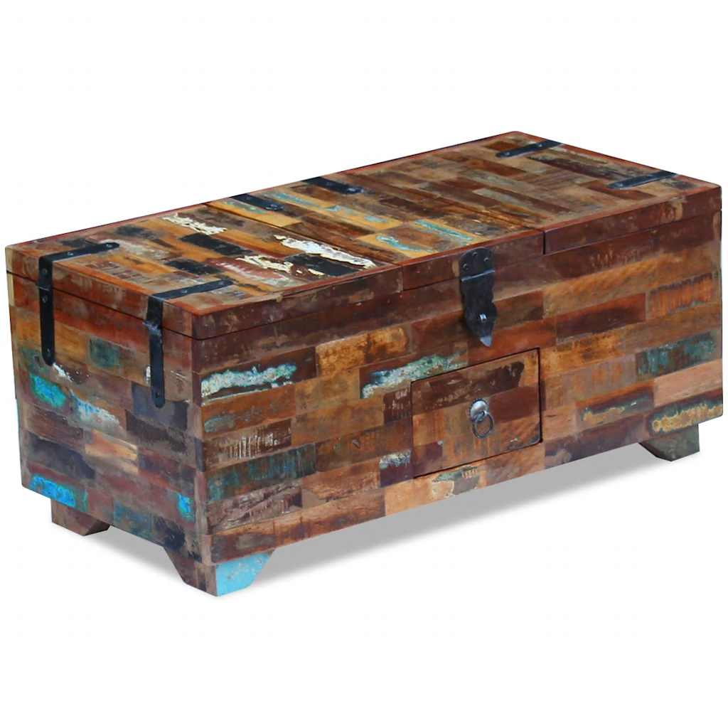 Coffee Table Box Chest Solid Reclaimed Wood 31.5&quot;X15.7&quot;X13.8&quot;