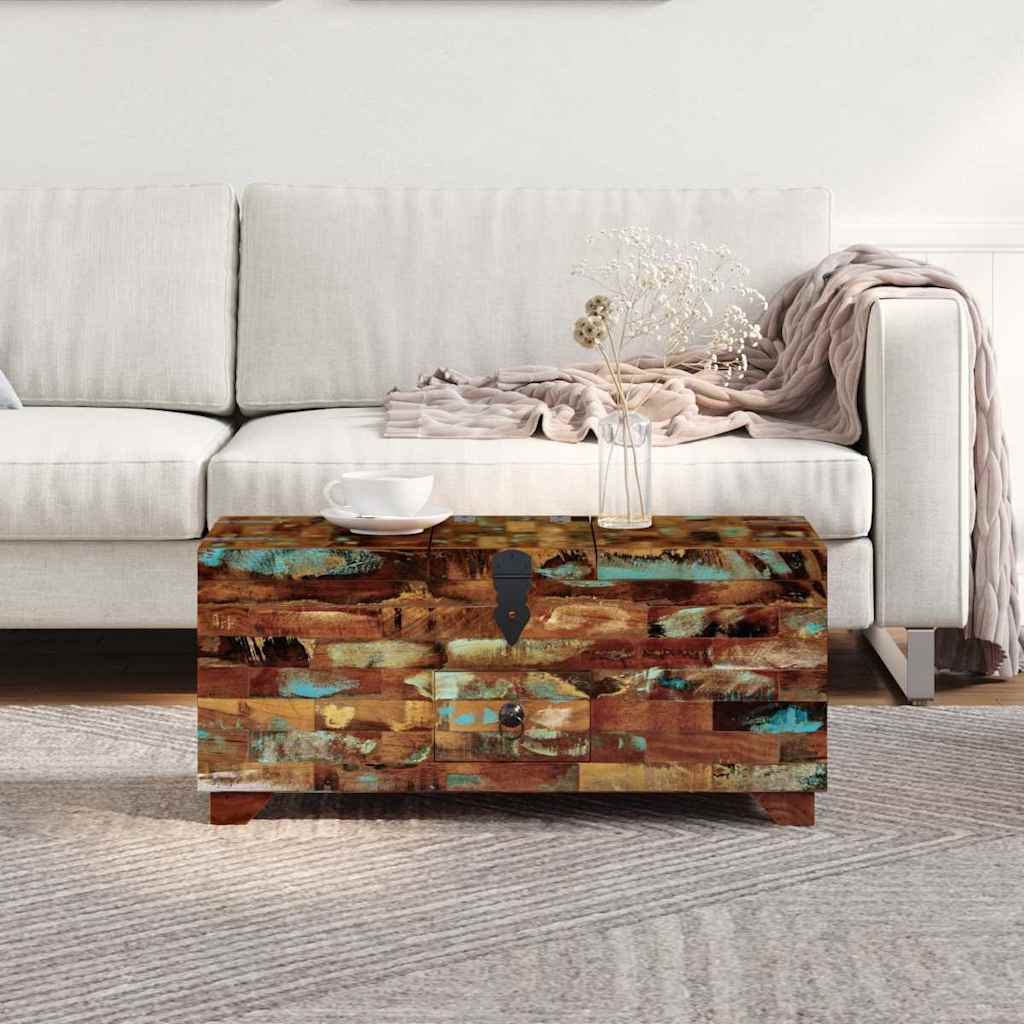 Coffee Table Box Chest Solid Reclaimed Wood 31.5&quot;X15.7&quot;X13.8&quot;