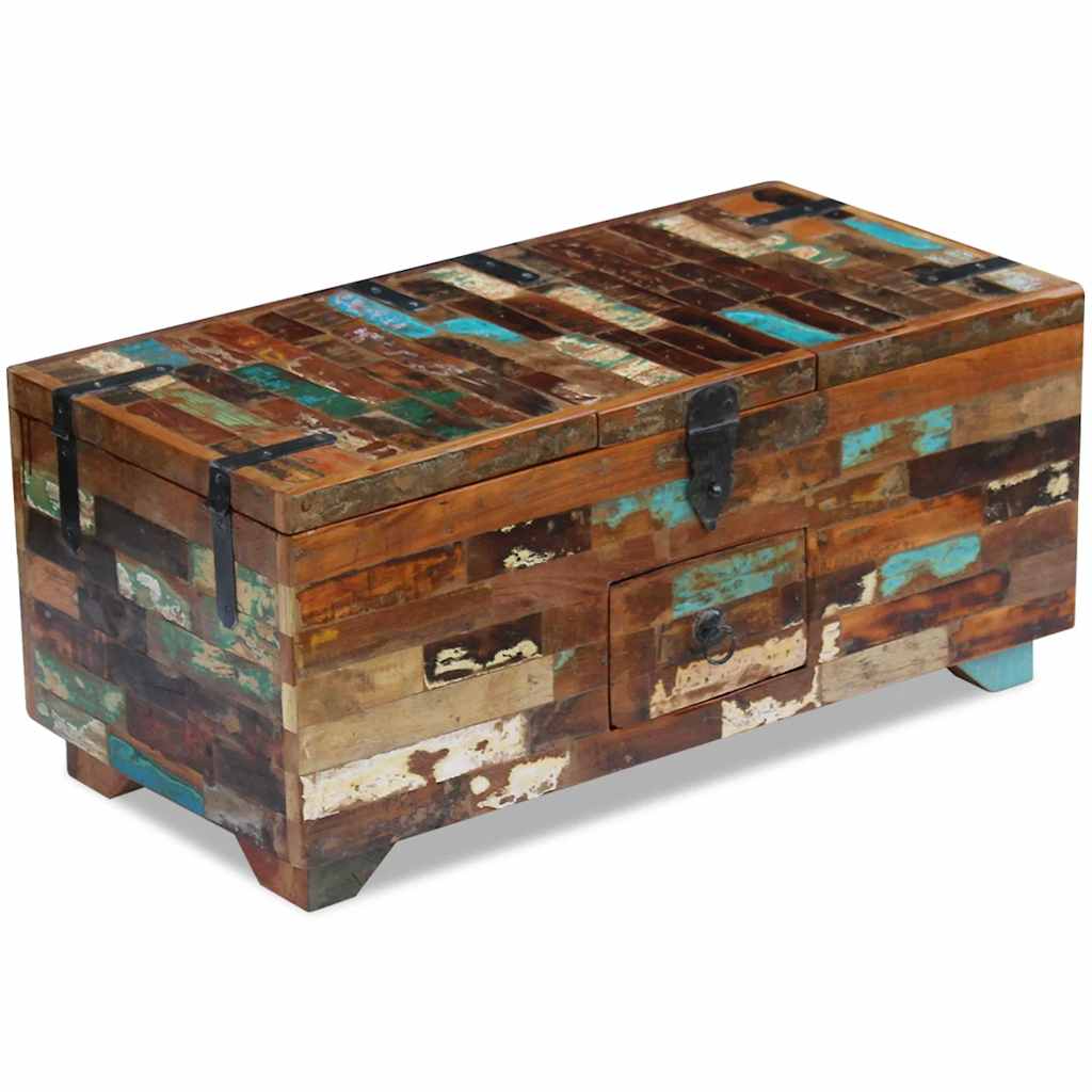 Coffee Table Box Chest Solid Reclaimed Wood 31.5&quot;X15.7&quot;X13.8&quot;