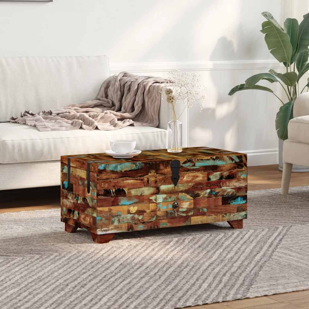 Coffee Table Box Chest Solid Reclaimed Wood 31.5&quot;X15.7&quot;X13.8&quot;