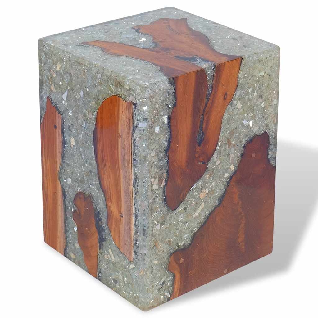 Stool Solid Teak Wood And Resin