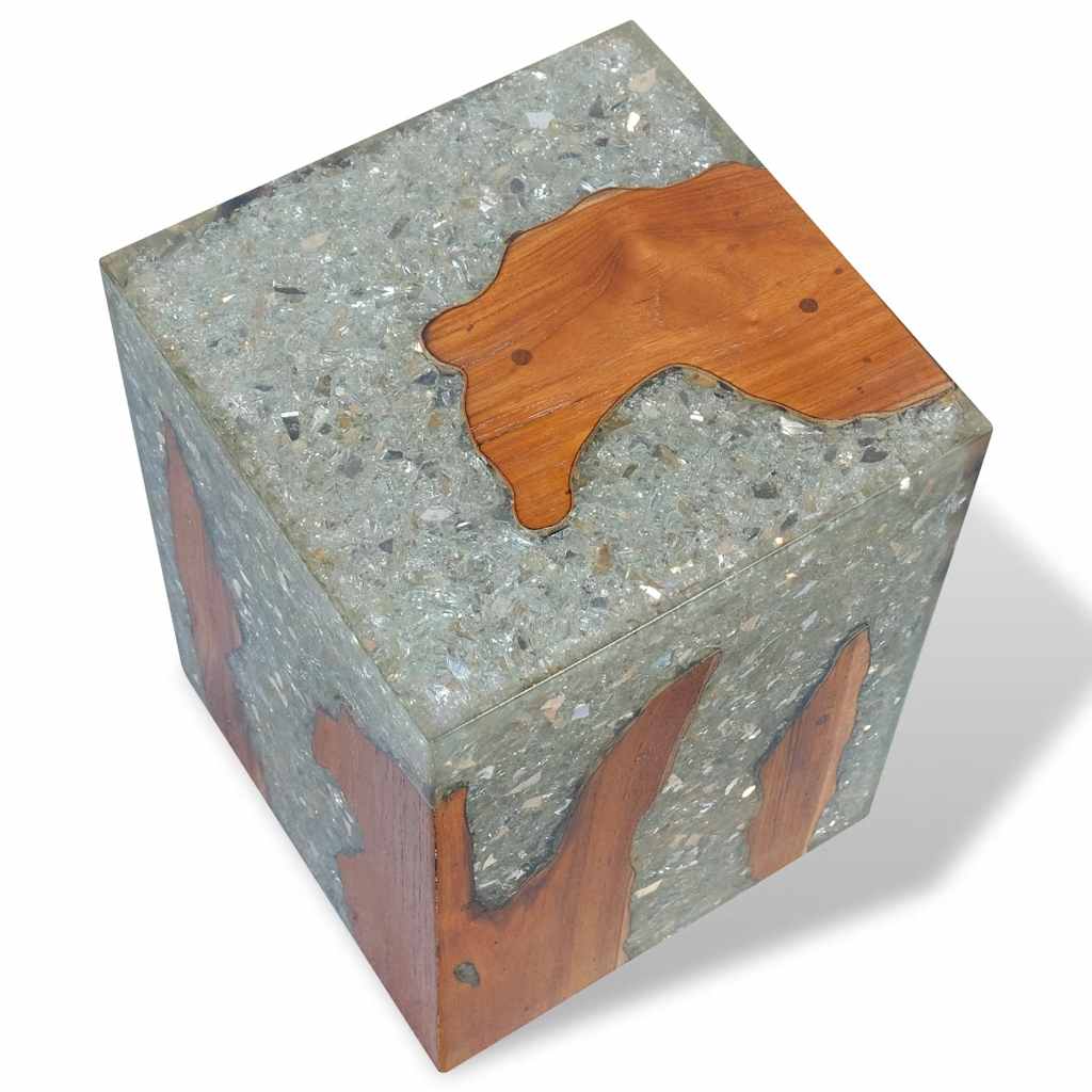 Stool Solid Teak Wood And Resin