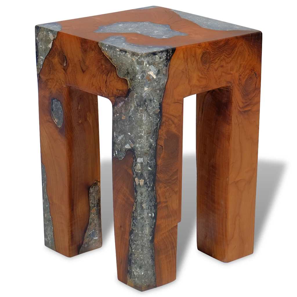 Stool Solid Teak Wood And Resin