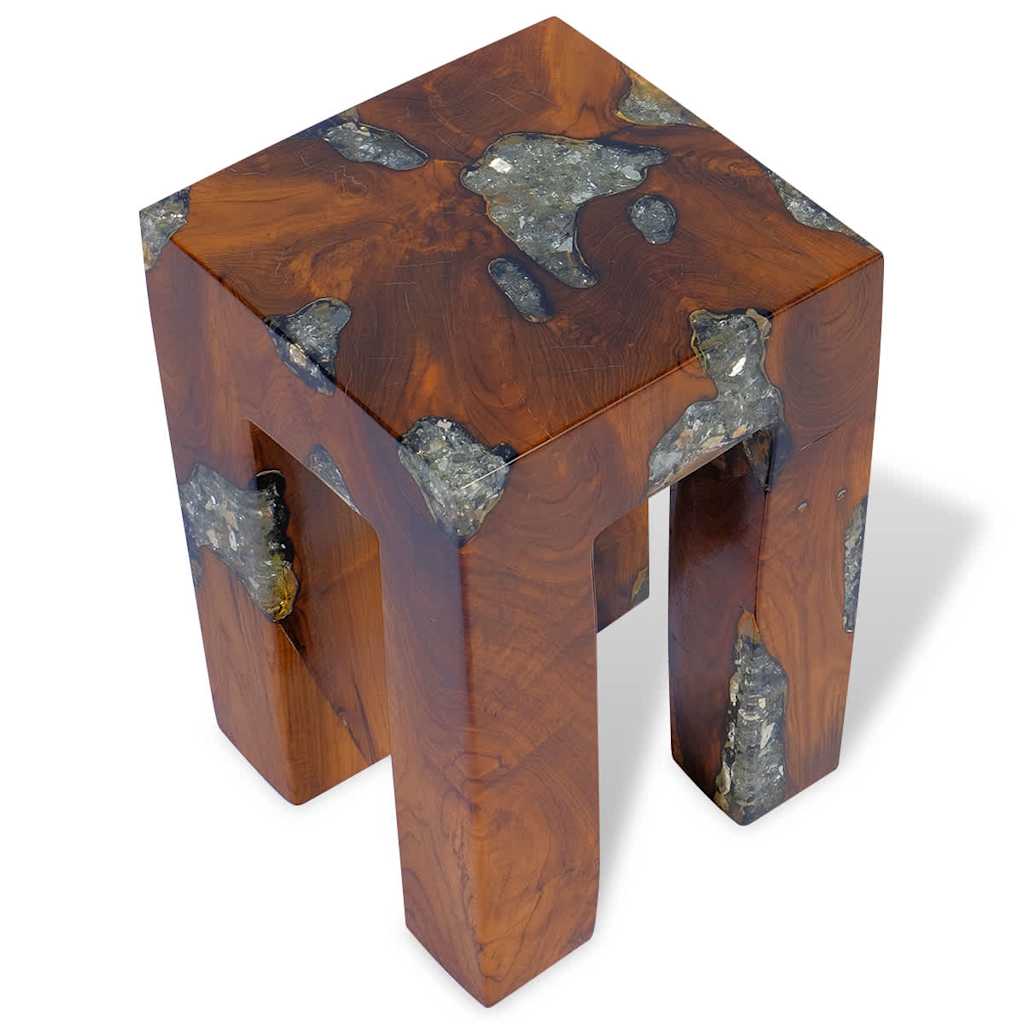 Stool Solid Teak Wood And Resin