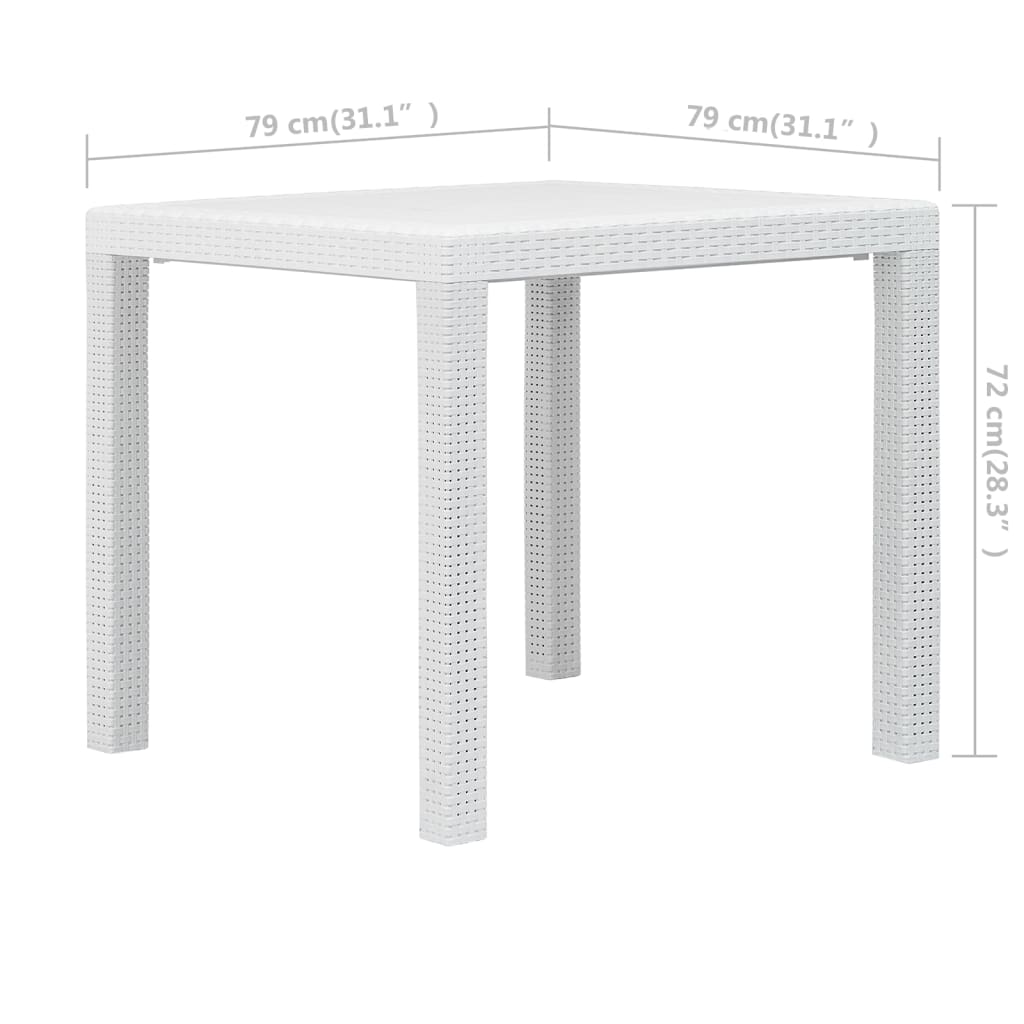 Patio Table Plastic Rattan Look